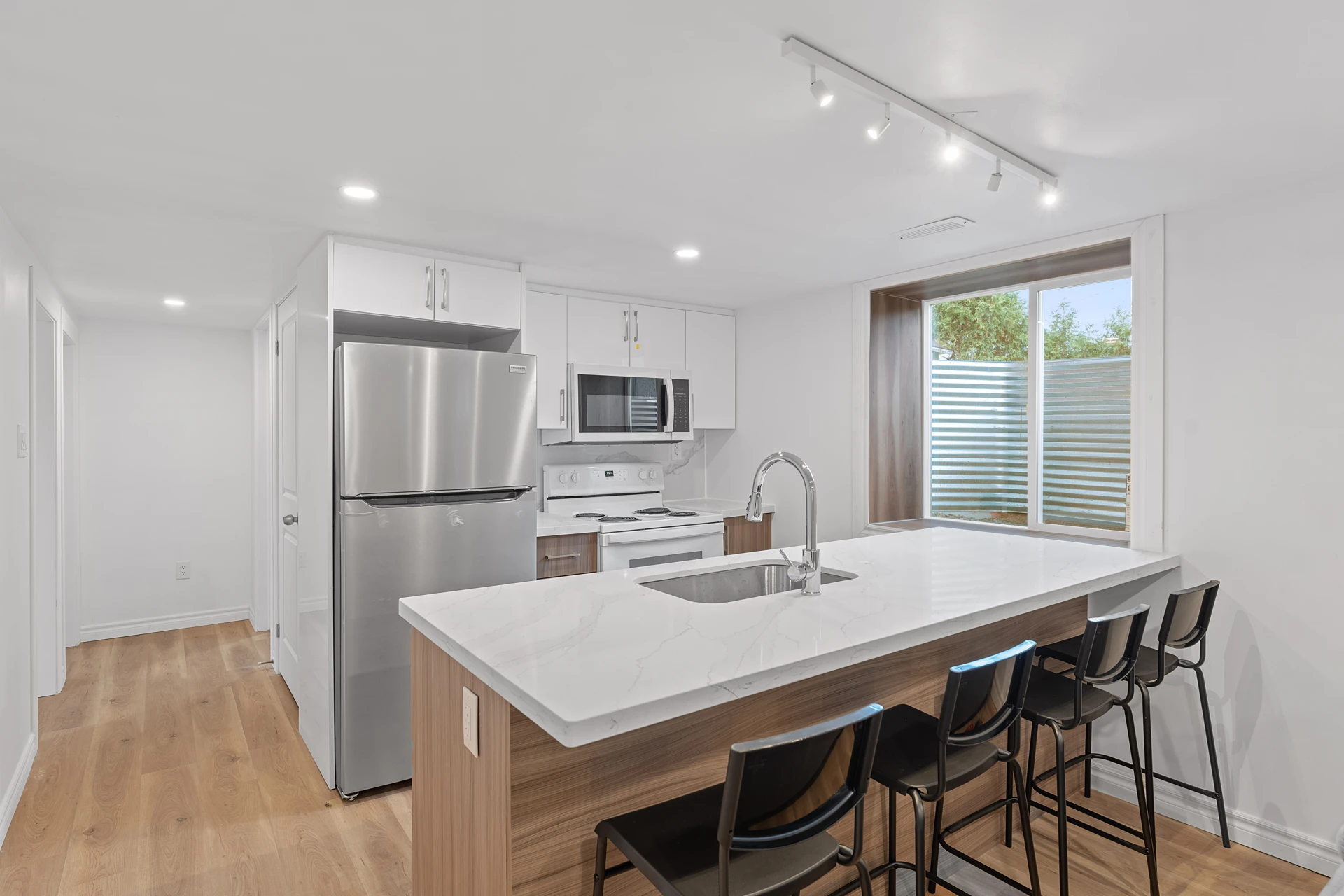 Finished kitchen and living space at Fairhill