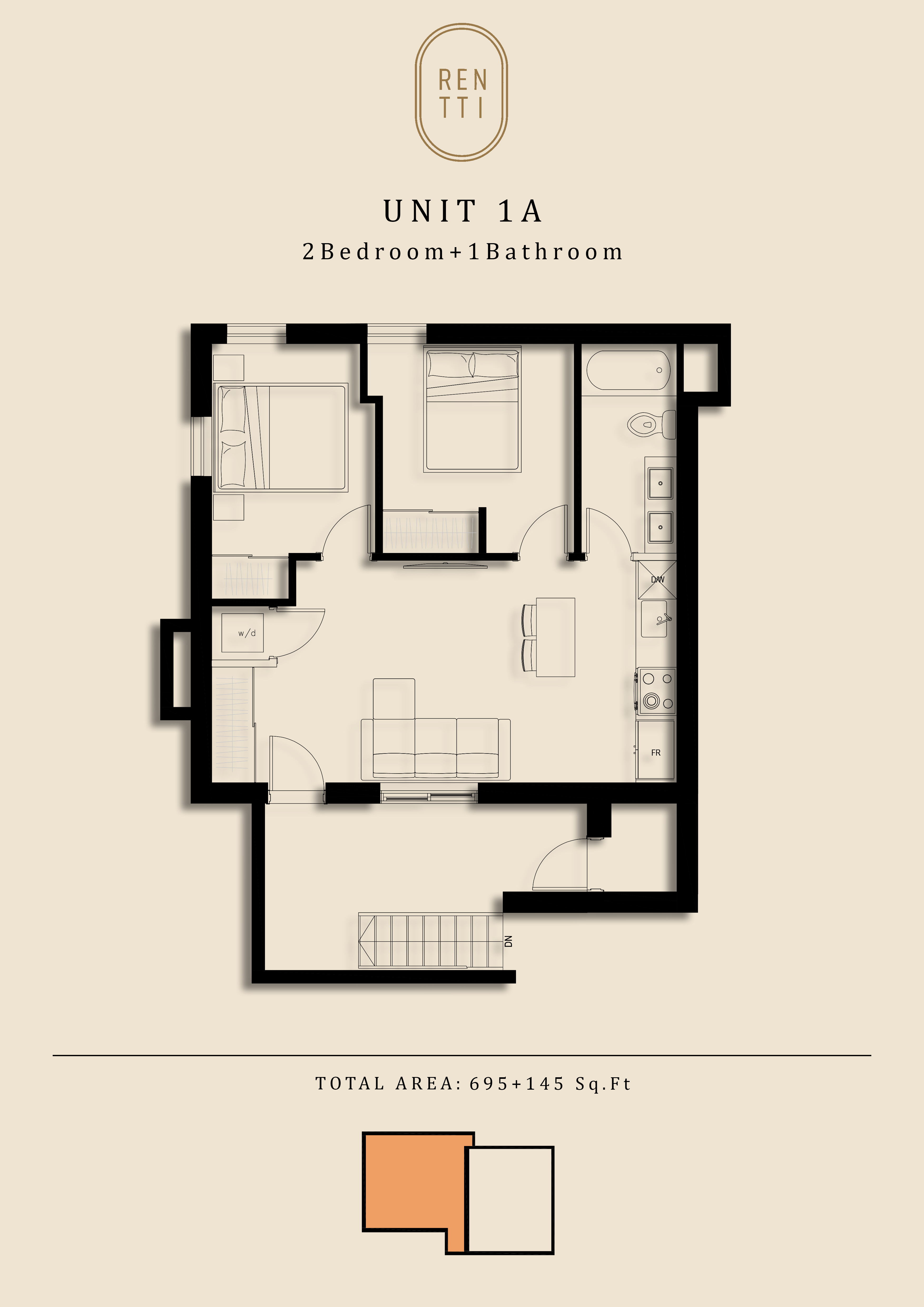 Unit 1A floor plan