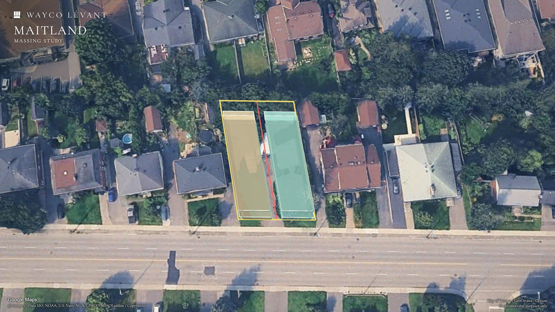 Maitland massing study aerial plan